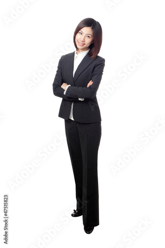 Business woman smile and cross arms