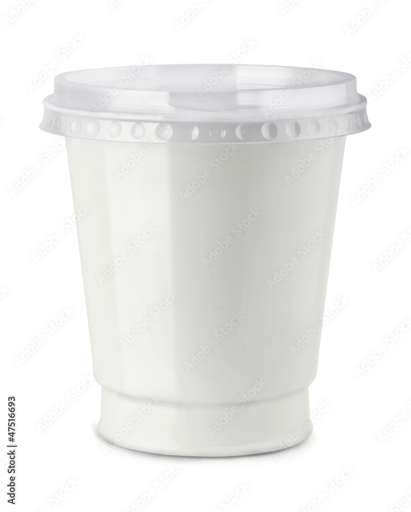 White plastic container of sour cream White plastic container of sour cream