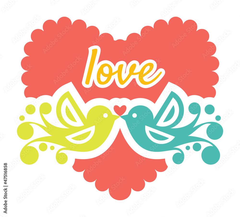 Decorative birds in love Decorative birds in love