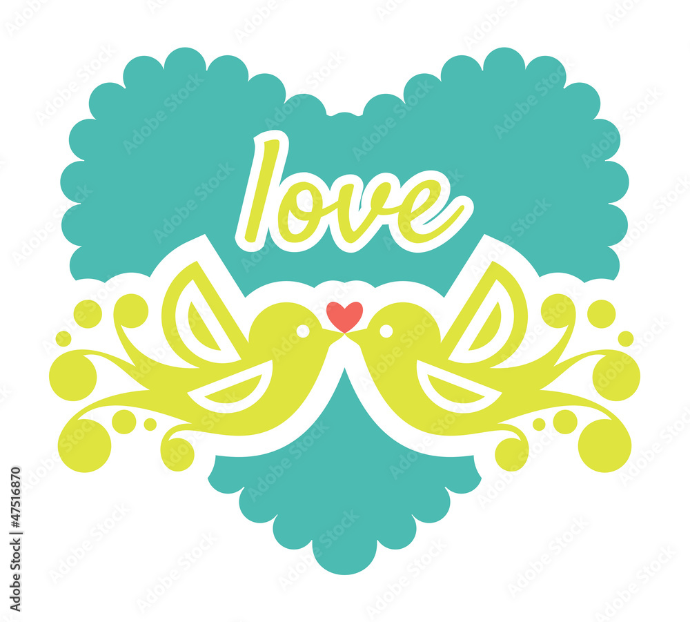 Decorative birds in love Decorative birds in love