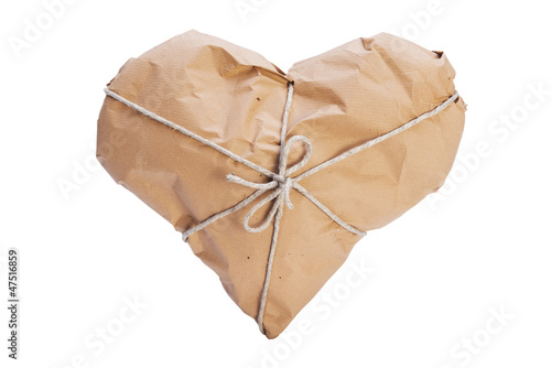Heart wrapped for shipping