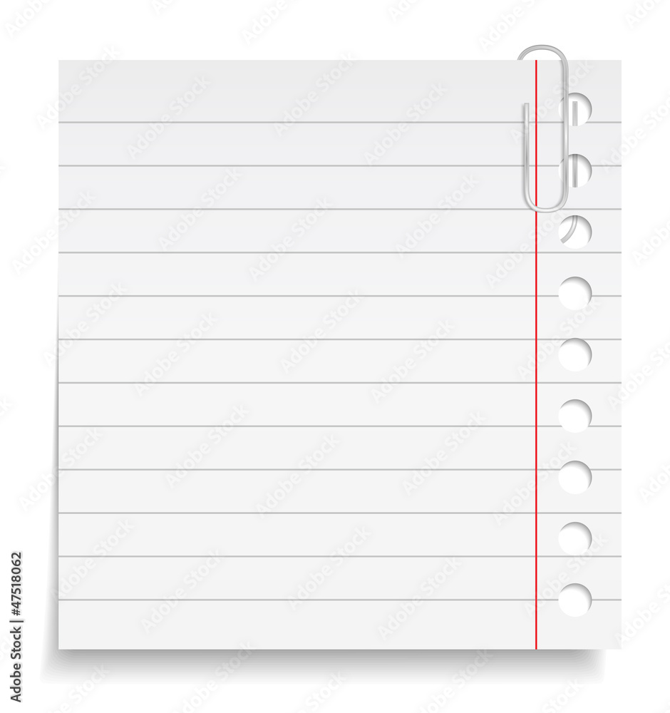 Paper note with clip Paper note with clip
