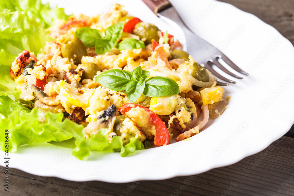 Omelet with vegetables Omelet with vegetables