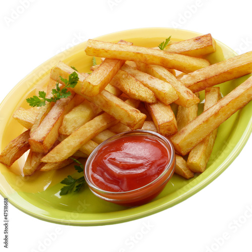 French fries with ketchup