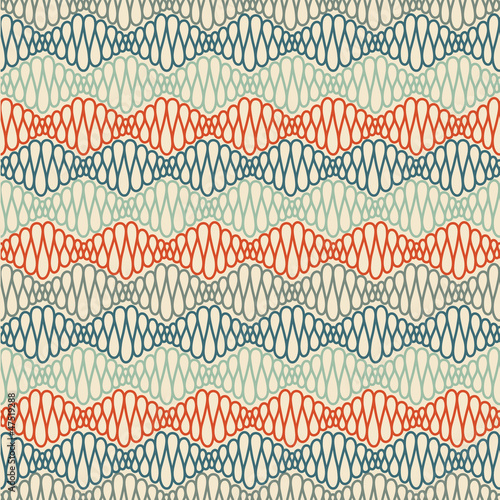 Abstract seamless pattern with curly lines. Vector illustration