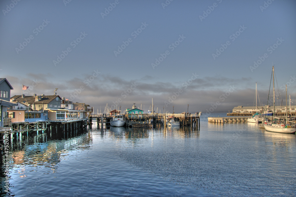 Fishing boats in the harbor waiting