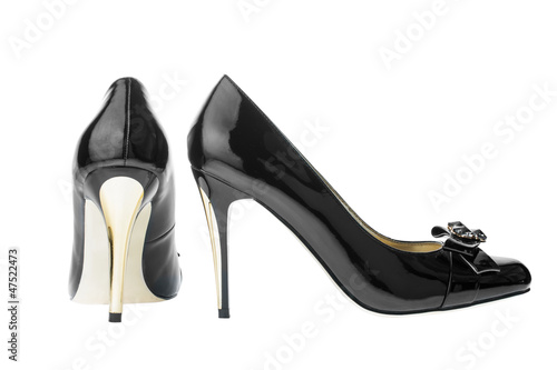 Womens black patent leather shoes