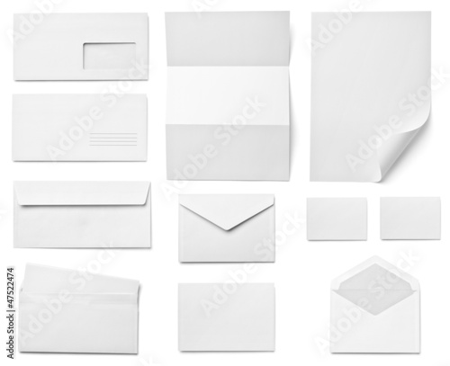 leaflet letter business card white blank paper template photo