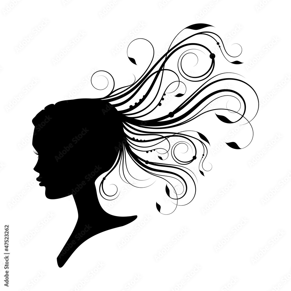 women had with curly hair. design element women had with curly hair. design element
