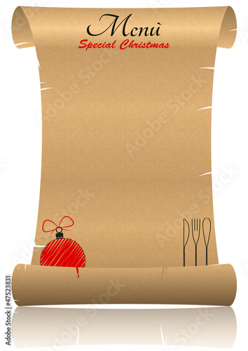 xmas menu parchment