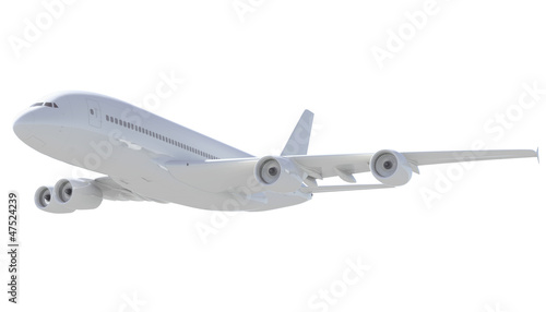 White passenger plane. A side view