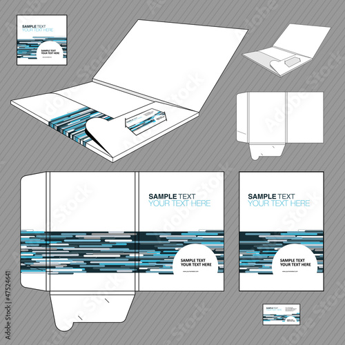 Folder design template. Design of a cut.