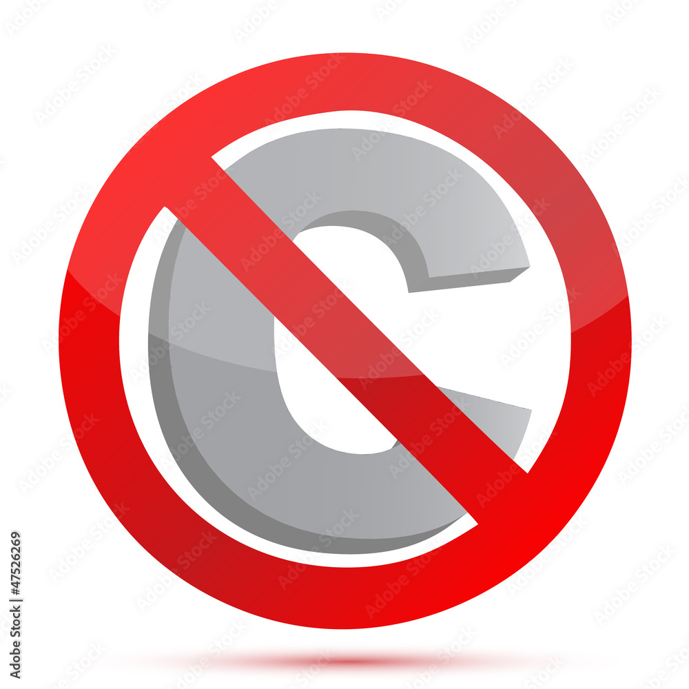 sign showing that copying is forbidden sign showing that copying is forbidden
