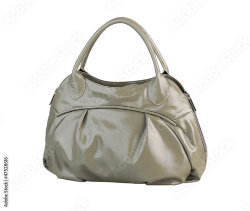 Luxury gray fashion handbag.