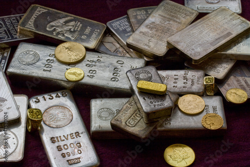 Gold and Silver Bullion - Bars, Ingots, Coins and Gold Rings photo