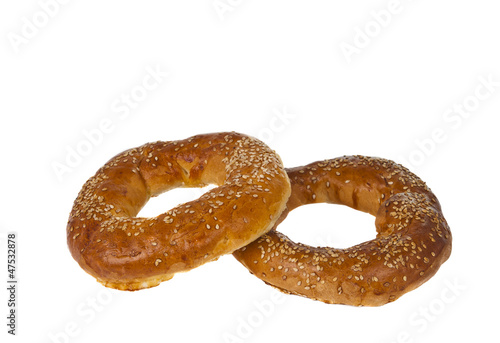 Bagel with sesame seeds isolated