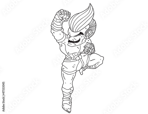 Muay Thai Boran : character cartoon 10 (uppercut)