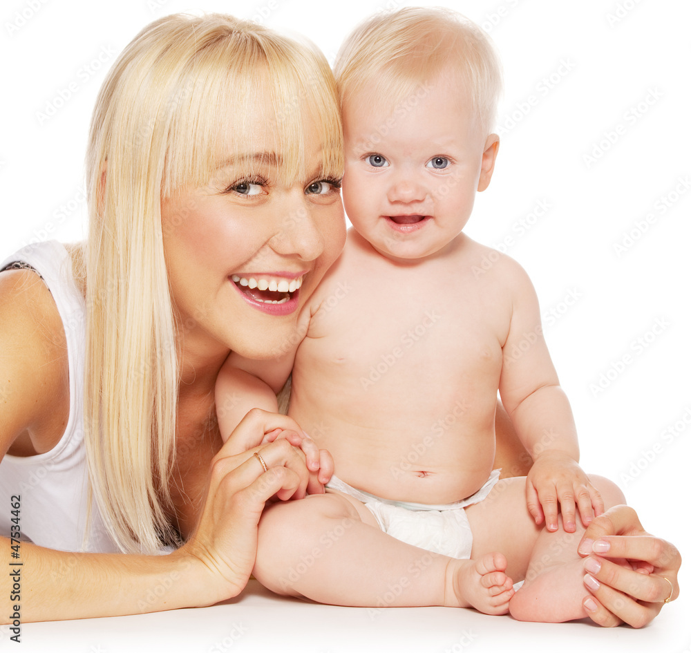 Happy mother with baby