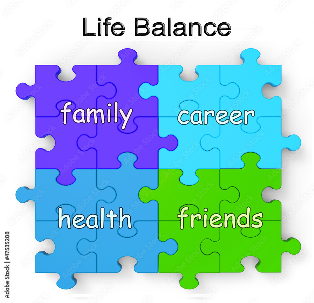 Life Balance Puzzle Shows Family And Friends Life Balance Puzzle Shows Family And Friends