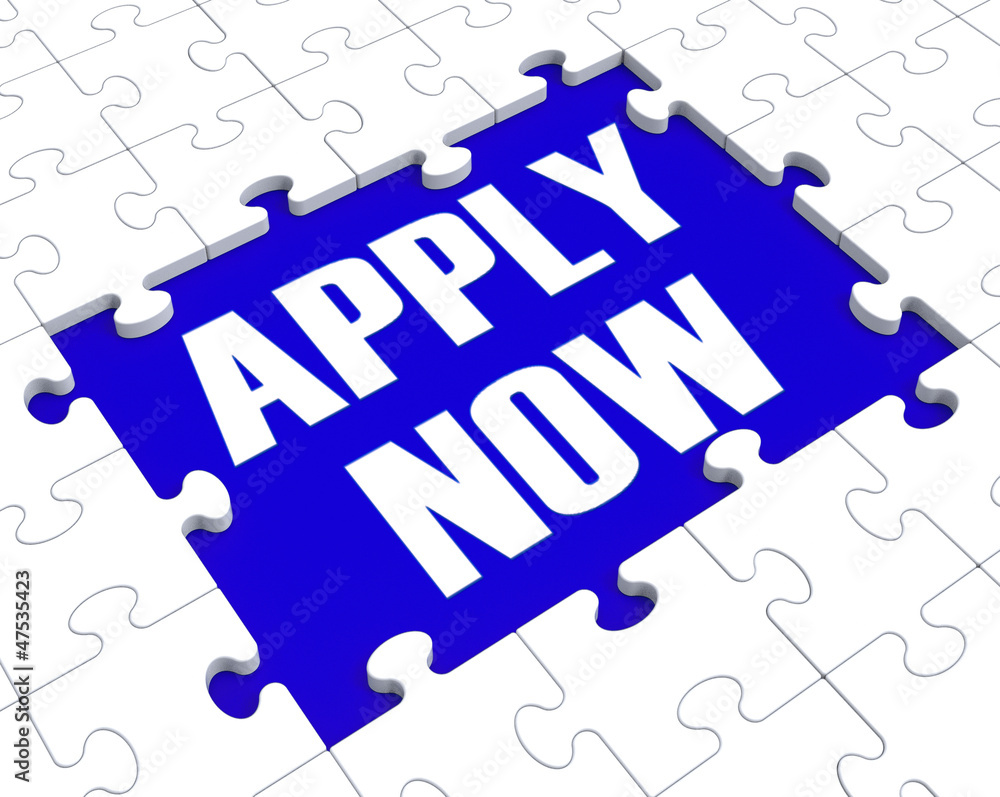 Apply Now Puzzle Showing Employment Recruitment Apply Now Puzzle Showing Employment Recruitment
