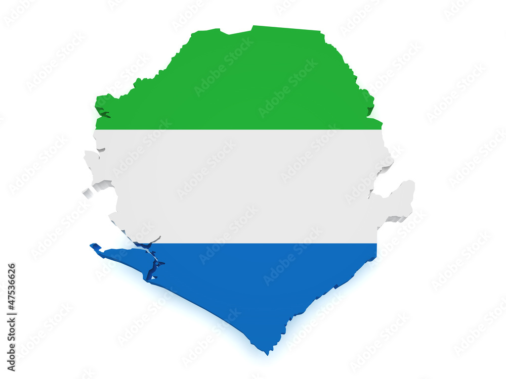 Sierra Leone Map 3d Shape Sierra Leone Map 3d Shape