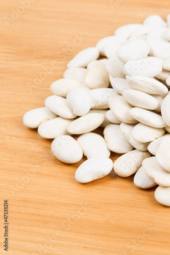 Pile of Lima Bean isolated on table.