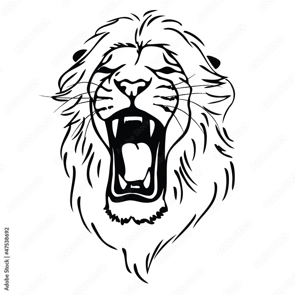 Obraz premium Isolated lion head as a symbol, sign, emblem