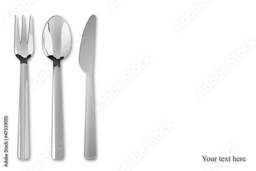 White background with cutlery