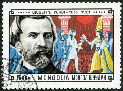 MONGOLIA - 1981: shows Giuseppe Verdi (1813-1901), composer
