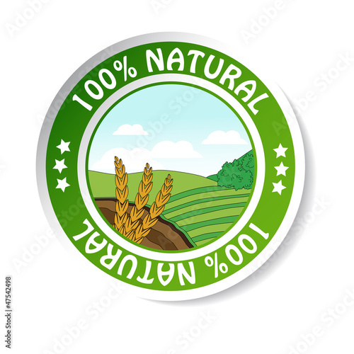 natural sticker, paper nature label