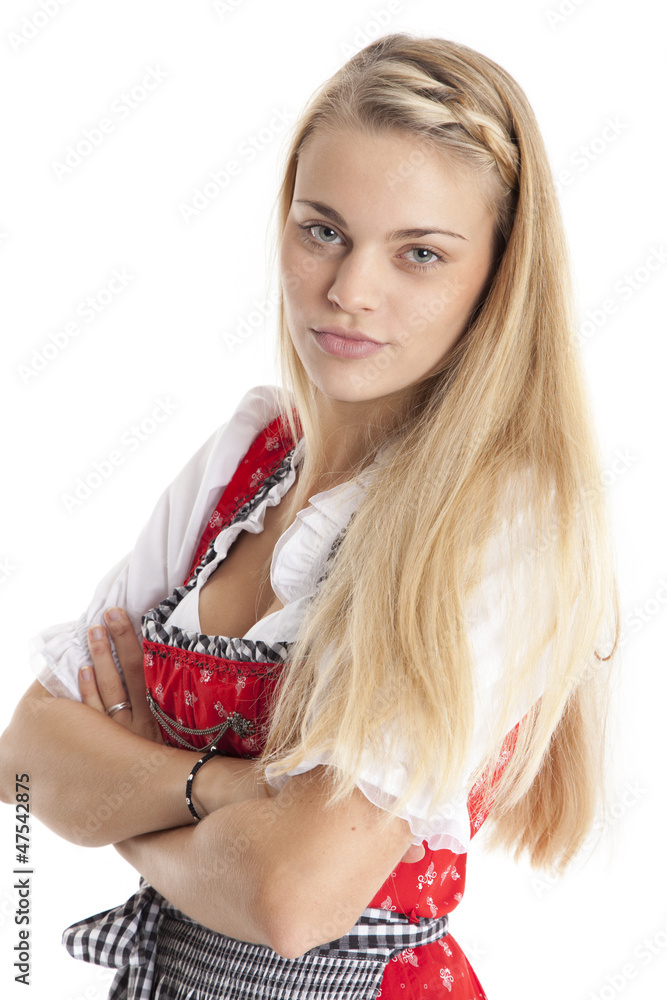Junge Frau im Dirndl schmollt Junge Frau im Dirndl schmollt