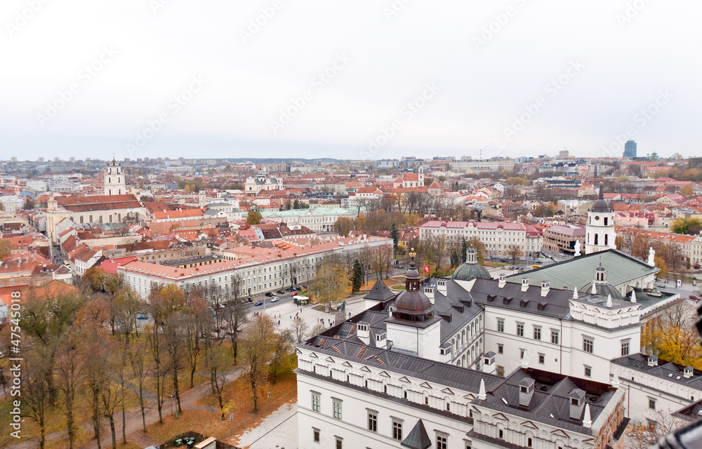 top view  of Vilnius