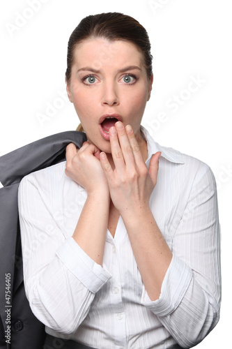 Quadro su tela Shocked businesswoman