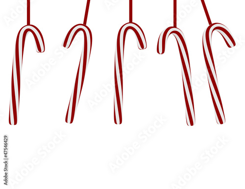 3d Render Hanging Candy Canes