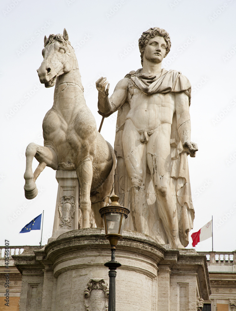 Rome - Castor statue in Piazza del Campidoglio