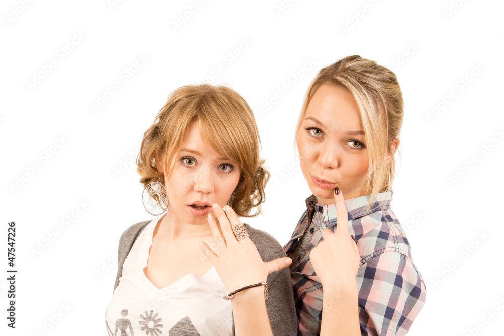 Beautiful girls expressing scepticism Beautiful girls expressing scepticism