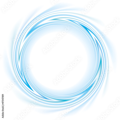 Vector frame with spiral curl the blue bands