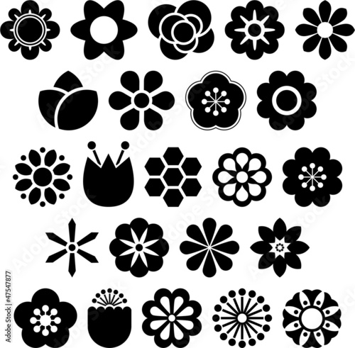 Set of Vectorized Flowers