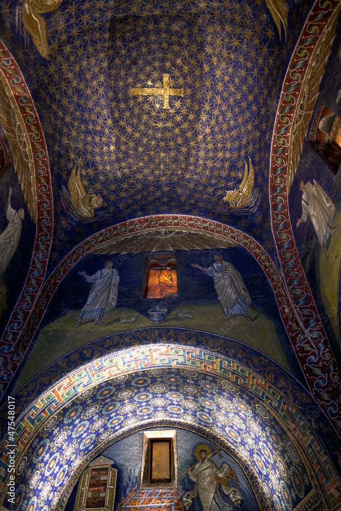 Mosaic of the galla placidia mausoleum in Ravenn