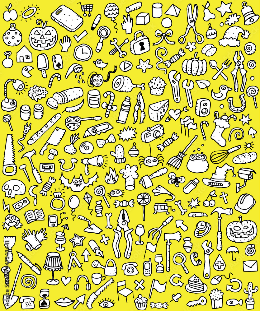 Big Doodle Icons Set : collection of small icons in bw: No. 1 Big Doodle Icons Set : collection of small icons in bw: No. 1