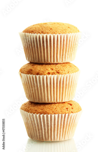 Obraz na plátně tasty muffin cakes, isolated on white