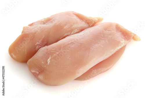 raw chicken meat, isolated on white