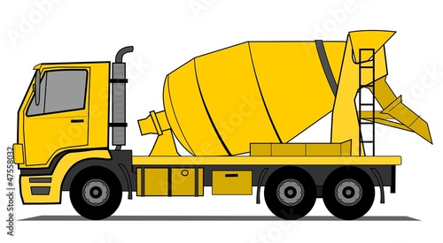 Cement mixer truck vector