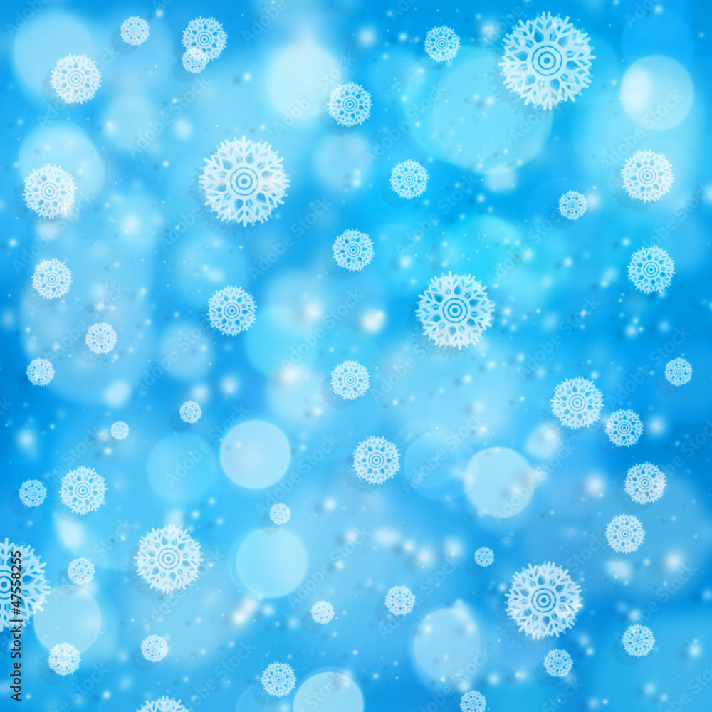 Abstract xmas backgrounds with snowflakes and beauty bokeh