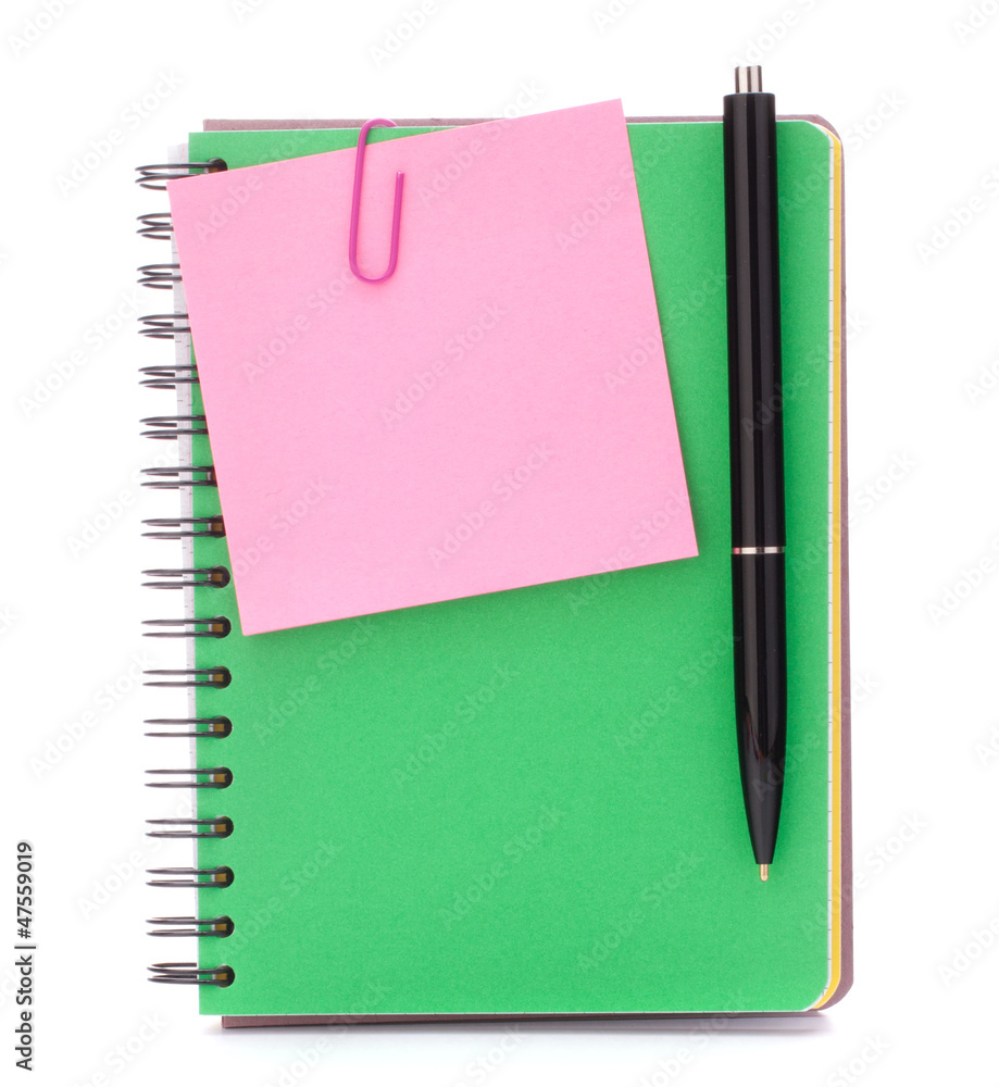 notebook with notice paper and pen notebook with notice paper and pen