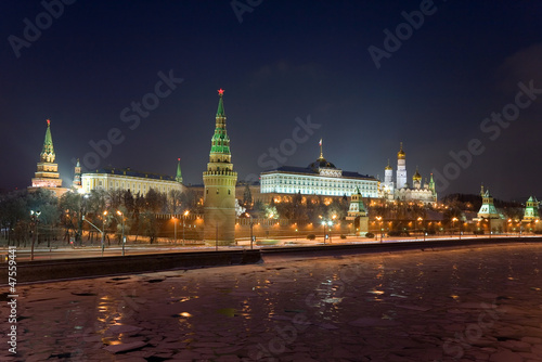 Night panorama of the Moscow Kremlin