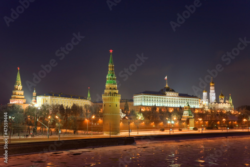 Night panorama of the Moscow Kremlin