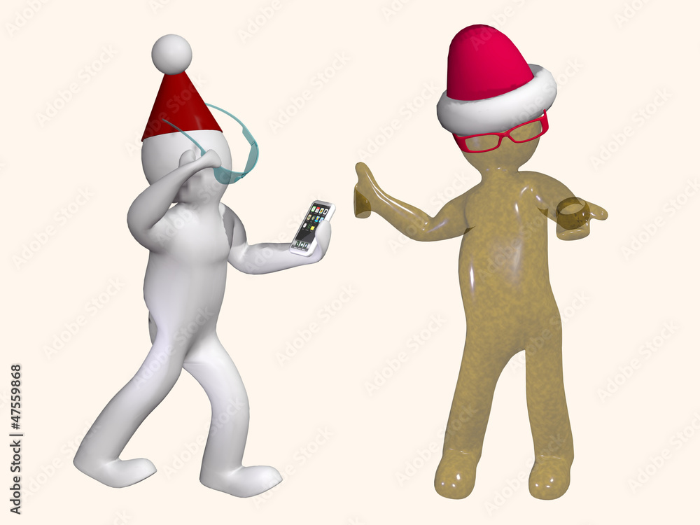 New year's eve 3d man on a white background makes discounts New year's eve 3d man on a white background makes discounts