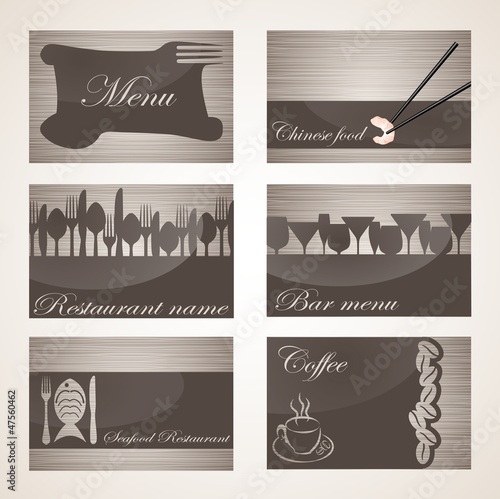 set of 6 business cards. For cafe and restaurant_III photo