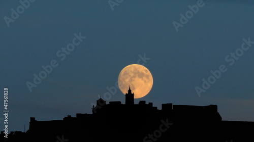 Malta Gozo Citadel moonrise photo